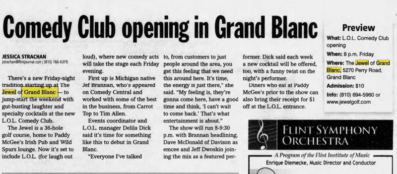 The Jewel of Grand Blanc - Sep 30 2010 Comedy Club (newer photo)